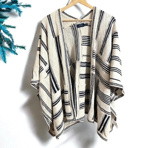 RALPH LAUREN Poncho LINEN Wrap VERY Oversized Size XS / Small FAST SHIP 3188-8 - Picture 2 of 10